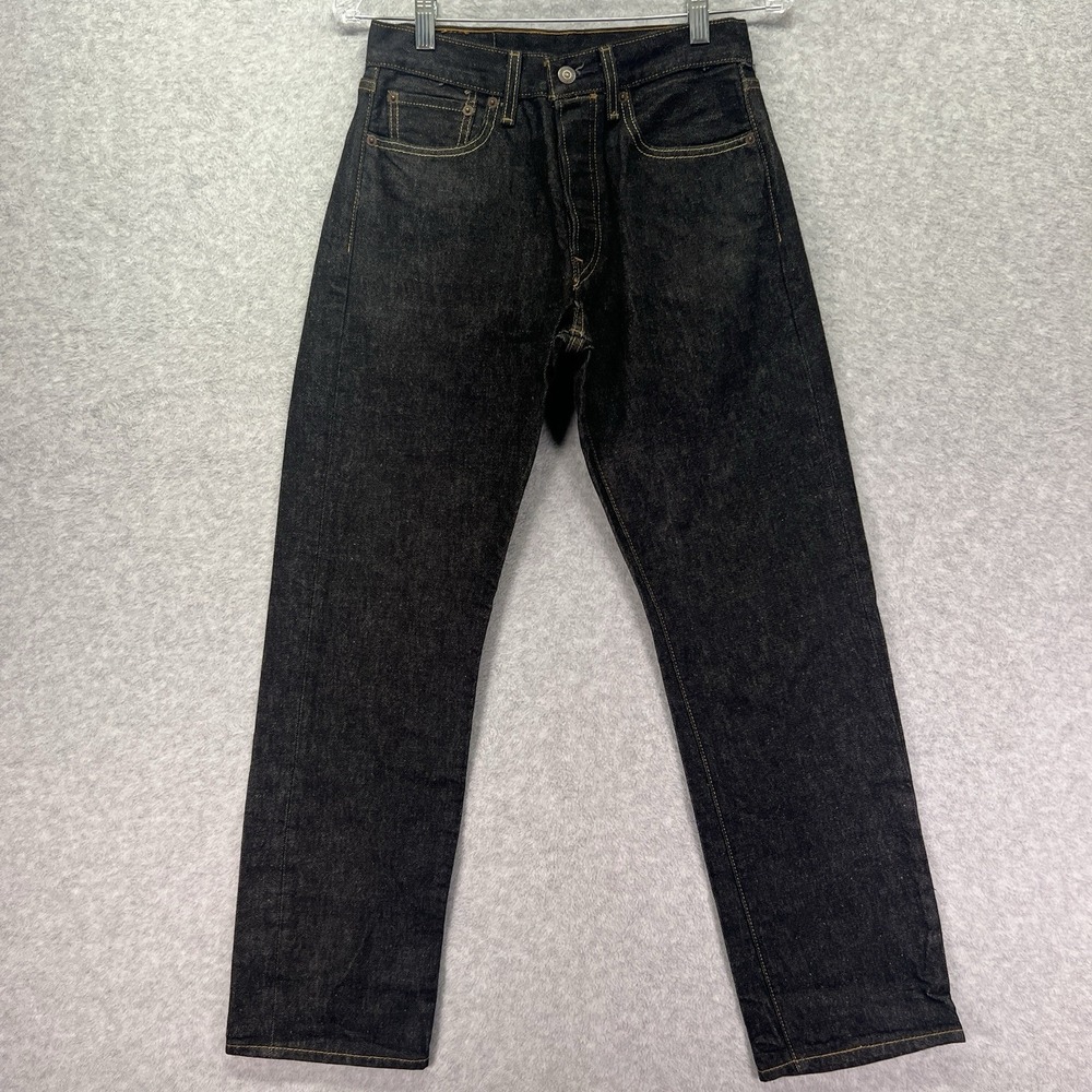 Levis 501 Jeans Mens 29x30 Black Straight Leg Button Fly Cotton Denim